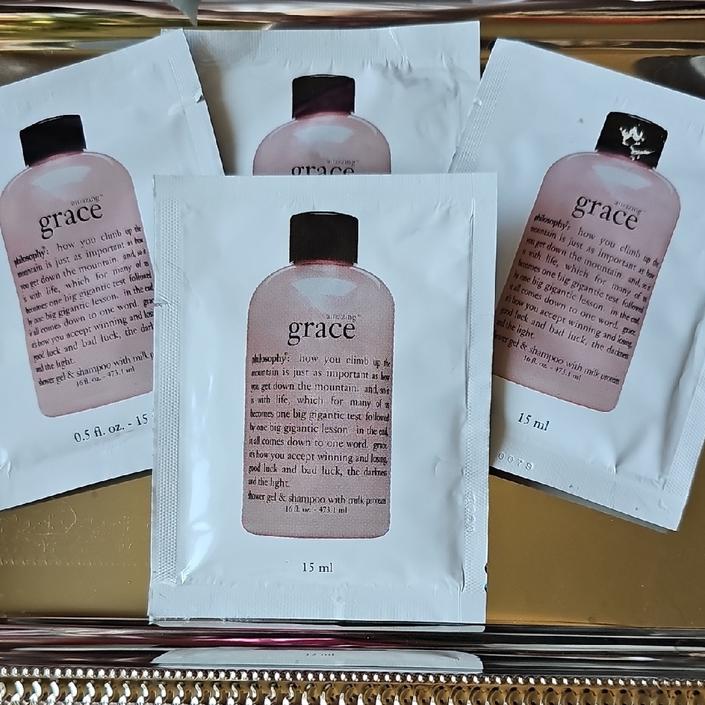 Philosphy Amazing Grace Shower Gel & Shampoo With Milk Protein Sample Packets X4